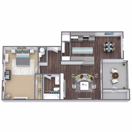 1 Bed - 1 Bath (Renovated) W203 floor plan